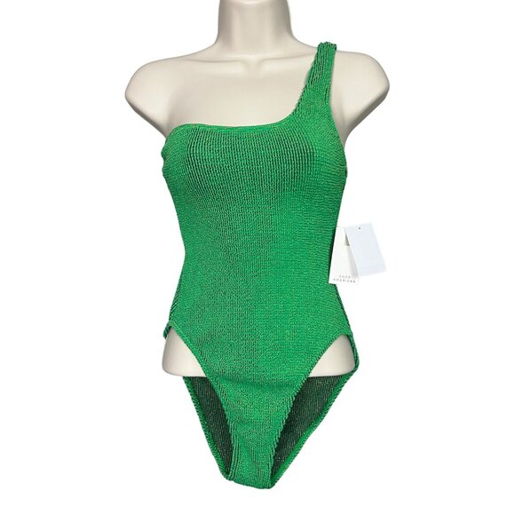 NWT Good American Always Fits One-Shoulder One-Piece Swimsuit Size 1/2 - Picture 2 of 8
